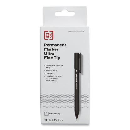 Permanent Marker, Tank-Style, Medium Chisel Tip, Black, 5/Pack1