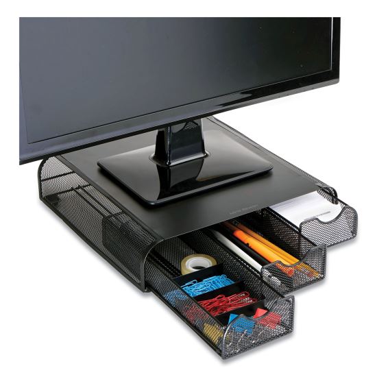 Perch Monitor Stand and Desk Organizer, 13" x 12.5" x 3", Black1