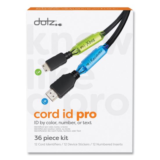 Cord ID PRO, (12) Cable Identifiers, (12) Device Stickers, (12) Customizable Inserts1