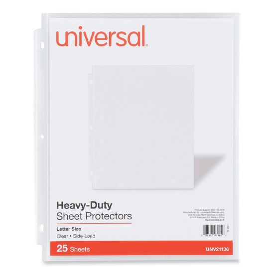 Side-Load Poly Sheet Protectors, Heavy Gauge, Letter Size, Clear, 25/Pack1