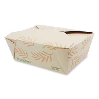 No Tree Folded Takeout Containers, 46 oz, 5.5 x 6.9 x 2.5, Natural, Sugarcane, 300/Carton1