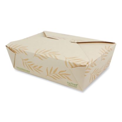No Tree Folded Takeout Containers, 65 oz, 6.25 x 8.7 x 2.5, Natural, Sugarcane, 200/Carton1