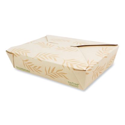 No Tree Folded Takeout Containers, 50 oz, 6.2 x 8.5 x 1.85, Natural, Sugarcane, 200/Carton1
