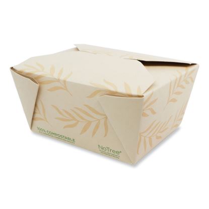 No Tree Folded Takeout Containers, 26 oz, 4.2 x 5.2 x 2.5, Natural, Sugarcane, 450/Carton1