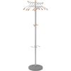 Wavy Coat Tree, Six Hangers/Two Knobs/Four Hooks, 18.88w x 14d x 68.5h, Silver Steel/Wood1