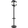 Stan3 Steel Coat Rack, Stand Alone Rack, Eight Knobs, 15w x 15d x 69.3h, Black1