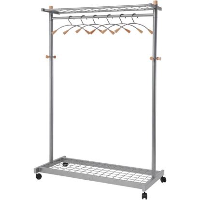 Alba 2-shelf Mobile Chrome Coat Rack1