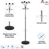 Chromy Coat Stand, 12 Knobs, 16w x 16d x 70.5h, Chrome/Black4