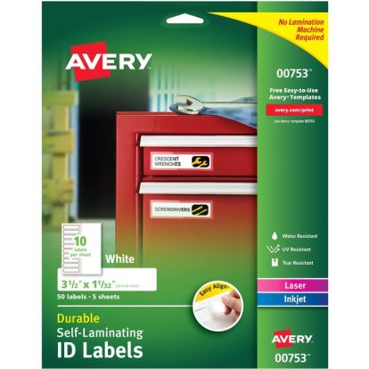 Avery&reg; Easy Align Self-Laminating ID Labels1