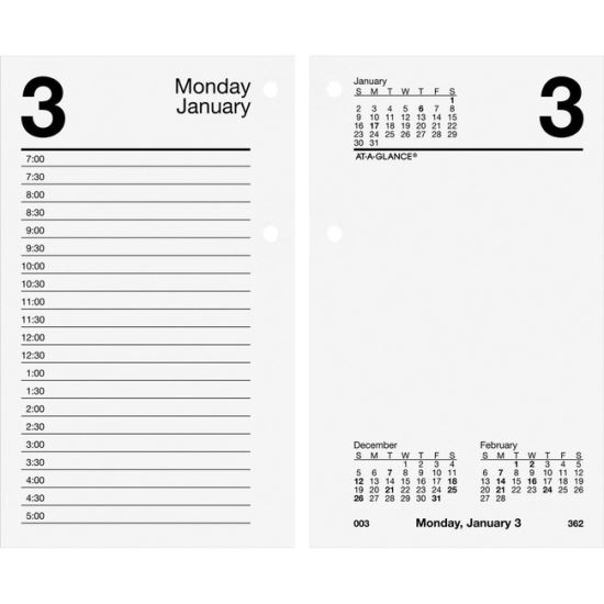 Desk Calendar Refill, 3.5 x 6, White Sheets, 20221