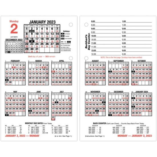 At-A-Glance Burkhart's Day Counter Daily Calendar Refill1