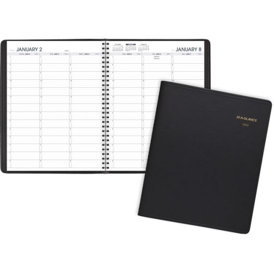 Weekly Appointment Book, 11 x 8.25, Black Cover, 13-Month (Jan to Jan): 2022 to 20231