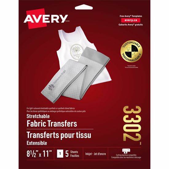 Avery&reg; 03302 Inkjet Iron-on Transfer Paper - Clear1