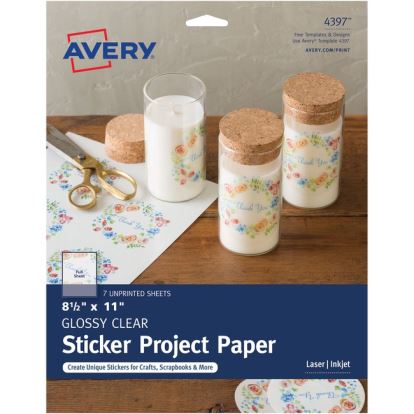 Avery&reg; Inkjet Printable Adhesive Paper - Glossy, Clear1