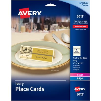 Avery&reg; Laser, Inkjet Printable Place Card - Ivory1