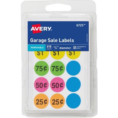 Avery&reg; Garage Sale Stickers, 3/4" Diameter, 315 Total (6725)1