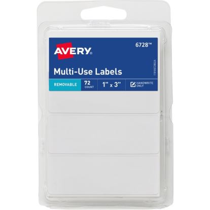 Avery&reg; Removable Labels, 1" x 3" , 72 Total (6728)1