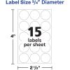 Avery&reg; Removable Labels, 3/4" Diameter, 315 Total (6738)2