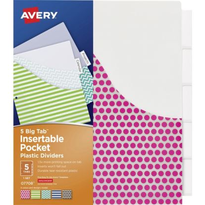 Avery&reg; Big Tab Insertable Plastic Pocket Dividers1