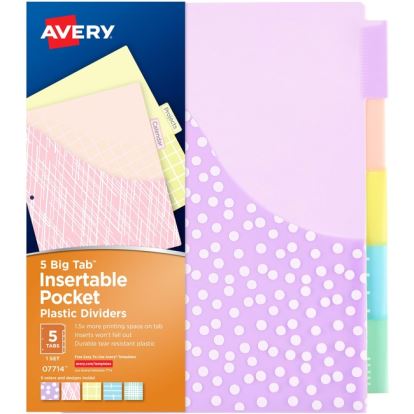 Avery&reg; Big Tab Pocket Plastic Insertable Dividers - Fashion Designs1