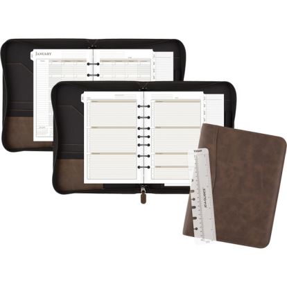 At-A-Glance Brown Zipcase Desk Binder Starter Set1
