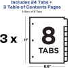Avery&reg; Customizable Table of Contents Dividers, Ready Index(R) Printable Section Titles, Preprinted 1-8 Multicolor Tabs, 3 Sets (11071)4