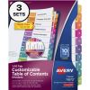 Avery&reg; Customizable Table of Contents Dividers, Ready Index(R) Printable Section Titles, Preprinted 1-10 Multicolor Tabs, 3 Sets (11072)2