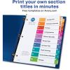 Avery&reg; Customizable Table of Contents Dividers, Ready Index(R) Printable Section Titles, Preprinted 1-10 Multicolor Tabs, 3 Sets (11072)4