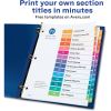 Avery&reg; Customizable Table of Contents Dividers, Ready Index(R) Printable Section Titles, Preprinted 1-15 Multicolor Tabs, 3 Sets (11074)3