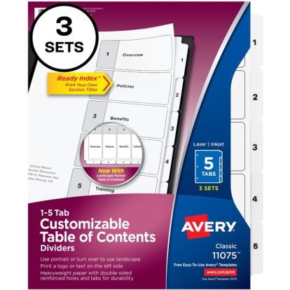 Avery&reg; Ready Index Classic Tab Binder Dividers1