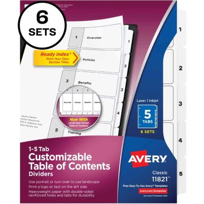 Avery&reg; Classification Folder 5-tab TOC Dividers1