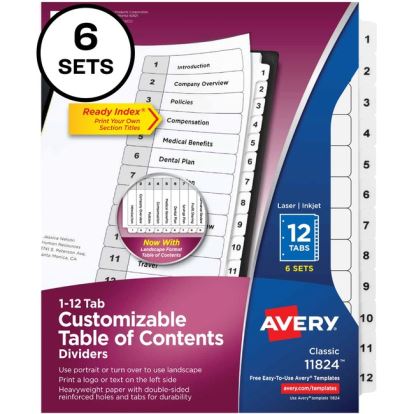 Avery&reg; Ready Index 12-tab Custom TOC Dividers1