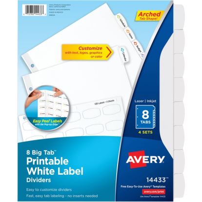 Avery&reg; Big Tab Printable Label Dividers, Easy Peel Labels, 8 Tabs1