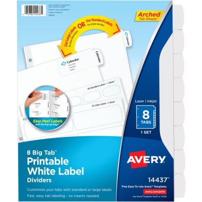 Avery&reg; Big Tab Printable White Label Dividers1