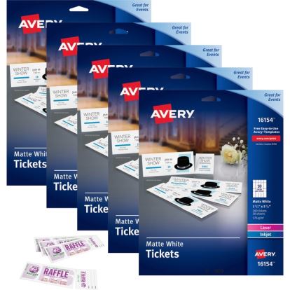 Avery&reg; Perforated Raffle Tickets with Tear-Away Stubs - 2-Sided Printing1