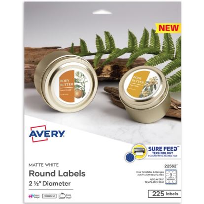 Avery&reg; Matte White Sure Feed Labels1