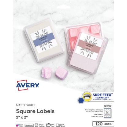 Avery&reg; Print-to-the-Edge Easy Peel Square Labels1