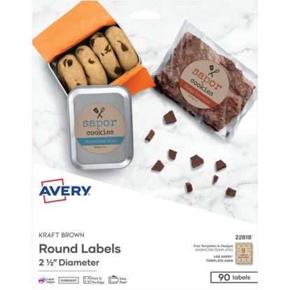 Avery&reg; Print-To-The-Edge Kraft Brown Labels1