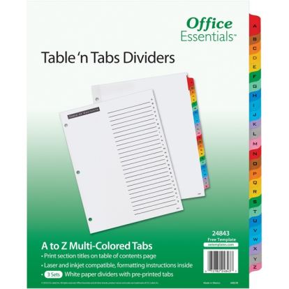 Avery&reg; Table 'n Tabs Multicolored Tab A-Z Dividers1