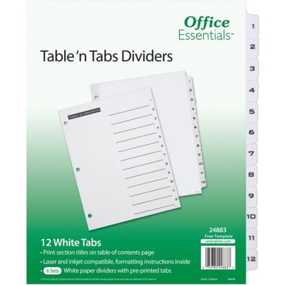 Avery&reg; Table 'n Tabs White Tab Numbered Dividers1