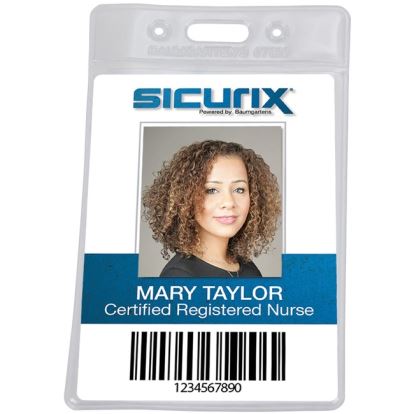 SICURIX Vinyl Punched ID Badge Holders - Vertical1