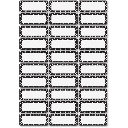 Ashley Dry Erase Black/White Dots Nameplate Magnets1