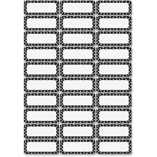 Ashley Dry Erase Black/White Dots Nameplate Magnets1