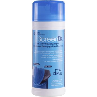Digital Innovations ScreenDr Wet/Dry Streak-Free Wipes, 70-pack1