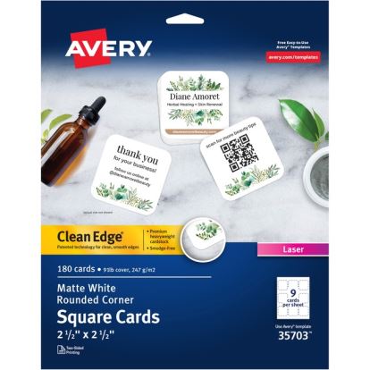 Avery&reg; Clean Edge Laser Printable Multipurpose Card - White1