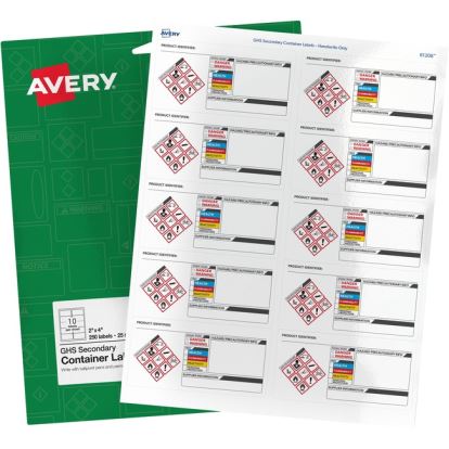 Avery&reg; GHS Secondary Container Preprinted Labels1