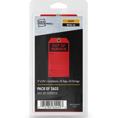 Avery&reg; Preprinted OUT OF SERVICE Red Service Tags1