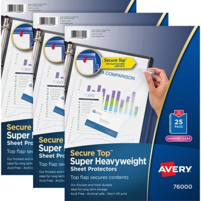Avery&reg; Secure Top Sheet Protectors1