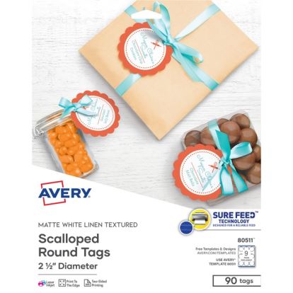 Avery&reg; Textured Round Scallop Tags1