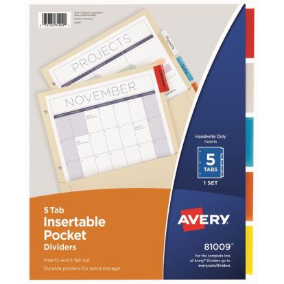 Avery&reg; Insertable 5-Tab Dividers1